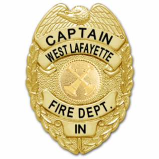 [WLFD-S155-CPT] West Lafayette Fire Dept. Captain Coat Badge